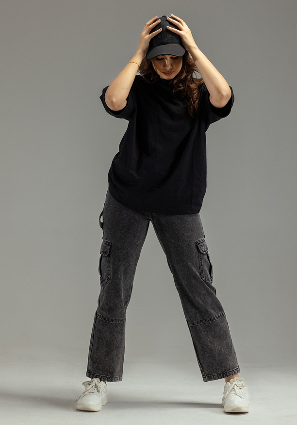 BAGGY CARGO-ACID WASH PANT
